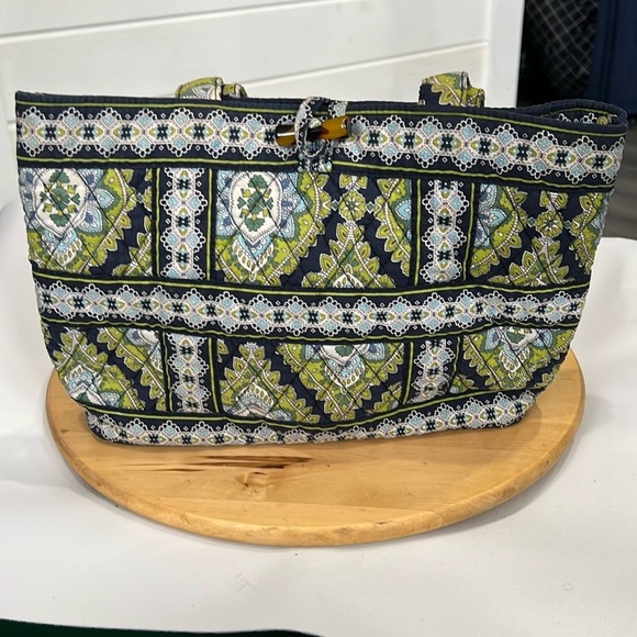 Vera Bradley Handbags - Vera Bradley Cambridge Small Tic Tac Tote - Green, Blue and White